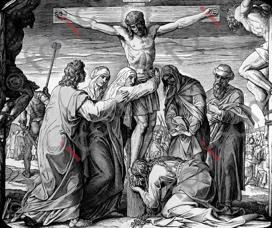 Jesus stirbt am Kreuz | Jesus dies on the Cross - Foto foticon-simon-043-sw-047.jpg | foticon.de - Bilddatenbank für Motive aus Geschichte und Kultur